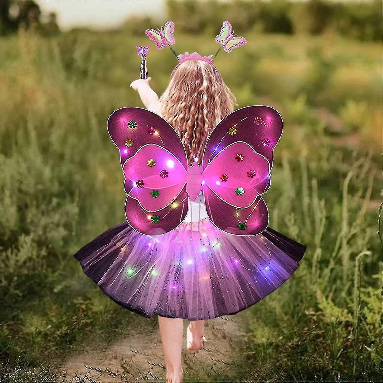 Fairy Princess Dress Up Set | Girl Fairy Costume Set With Wings - Little  Fairy Princess Dress Up Role Play Led Light Up Costume Set For Girls |  Fruugo UK