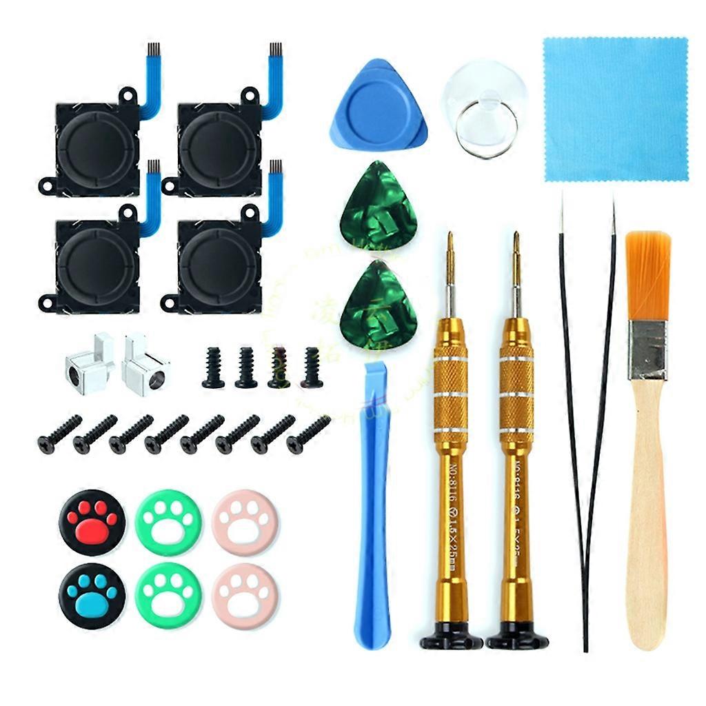 For Switch OLED Controllers Repair Tool Kit with Screwdriver & Mushroom Caps