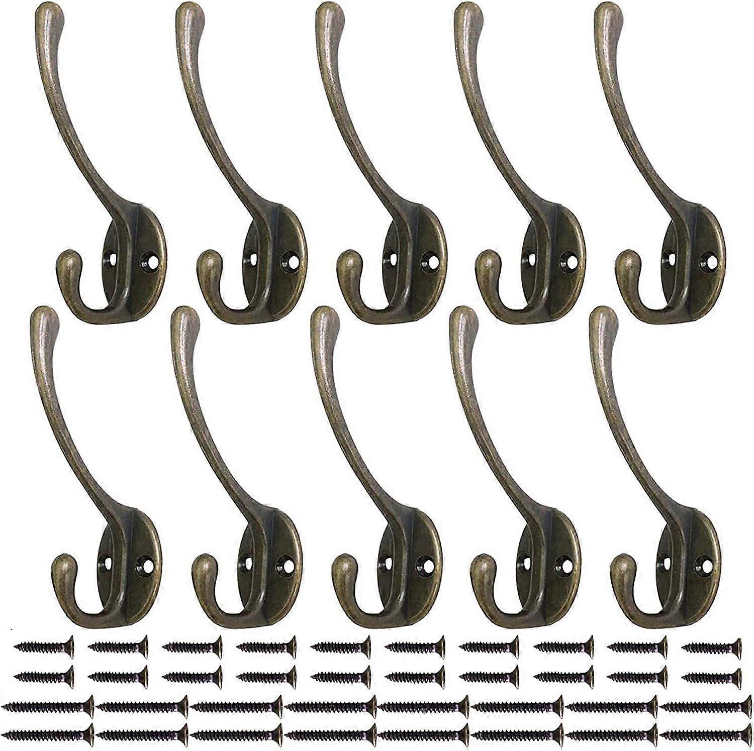 10 قطع خمر أسود خزانة السنانير خطافات الجدار خطافات المعادن هوك معطف السنانير مع 25pcs مسامير للباب السنانير باب المطبخ الحمام