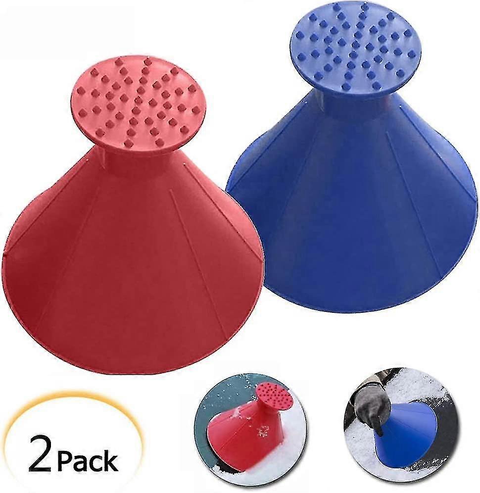 2024 2 Pcs Ice Scraper Scrape Round Magic Cone Shaped Ice Scraper Snow Shovel Tool For Car Windshield