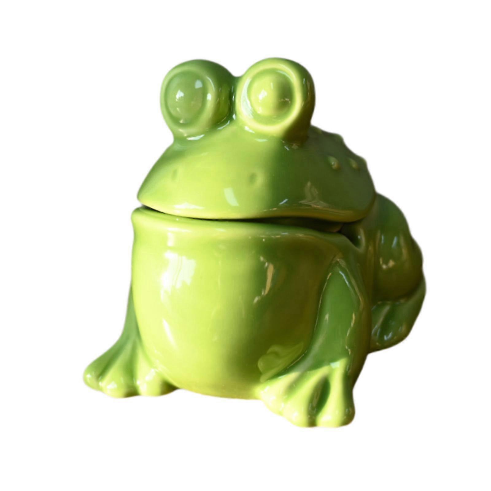 Frog Statue Decorative Figurine Ceramic Frog Figurine for Shelf Home Cabinet
