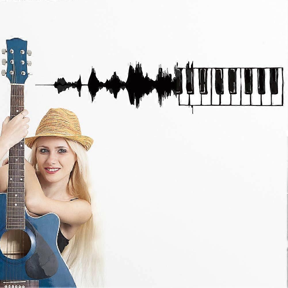 Piano Key and Sound Track Wall Stickers Black Keys Sticker Self-Adhesive Vinyl Wall Decals DIY for Music Room Classroom Piano Room Decorations Sticker