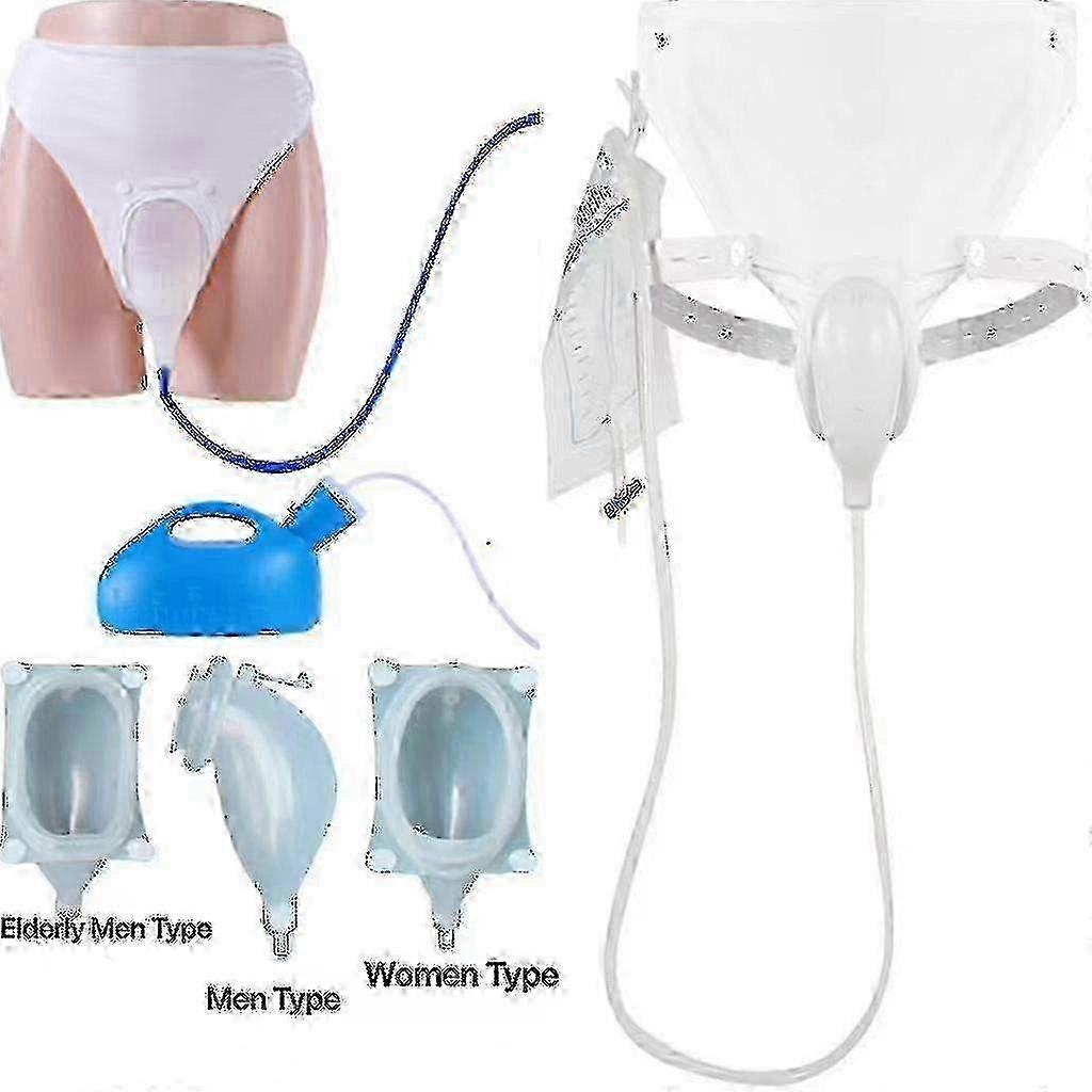 جامع البول سيليكون ، 3 نوع مع 2 أكياس قسطرة البول لكبار السن
