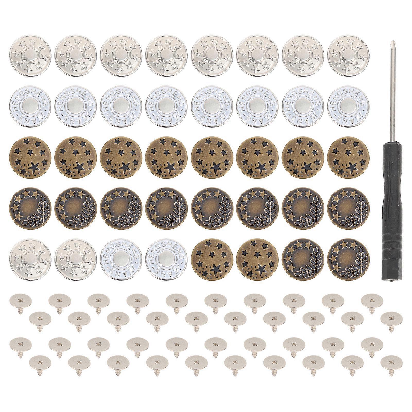 Vintage Decor Pin Buttons Jeans Metal Clips Snap Tack Jean Button Pins Instant Button Jeans