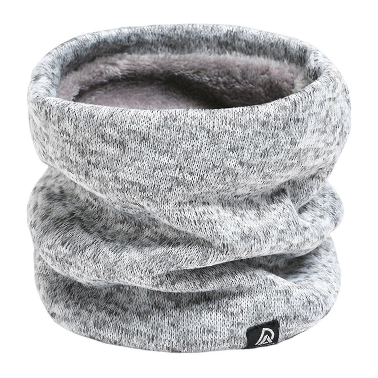 Men Scarf Winter Plush Lining Solid Color Scarf Solid Color Letter Logo Thickened Velvet Warm