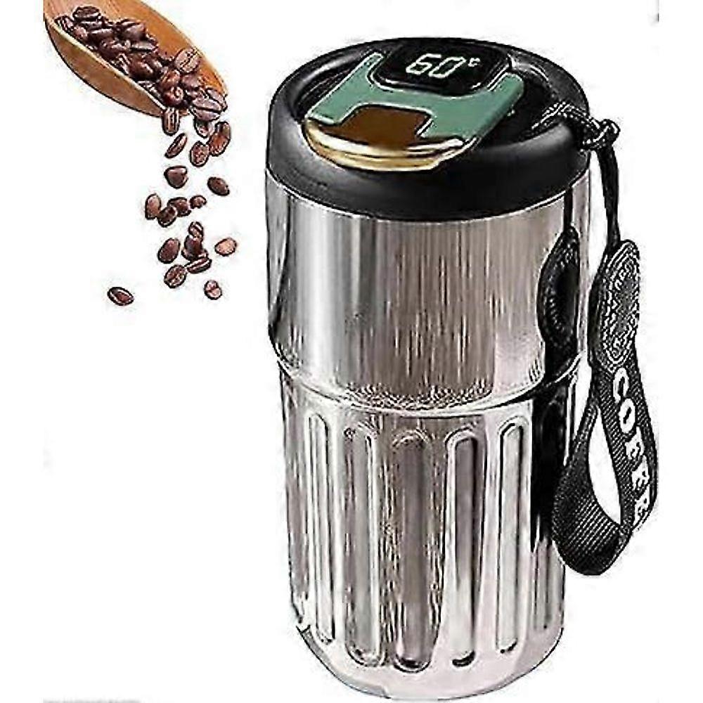 450ml Tumblers com display de temperatura de aço inoxidável copo de café caneca de viagem garrafa de água isolada