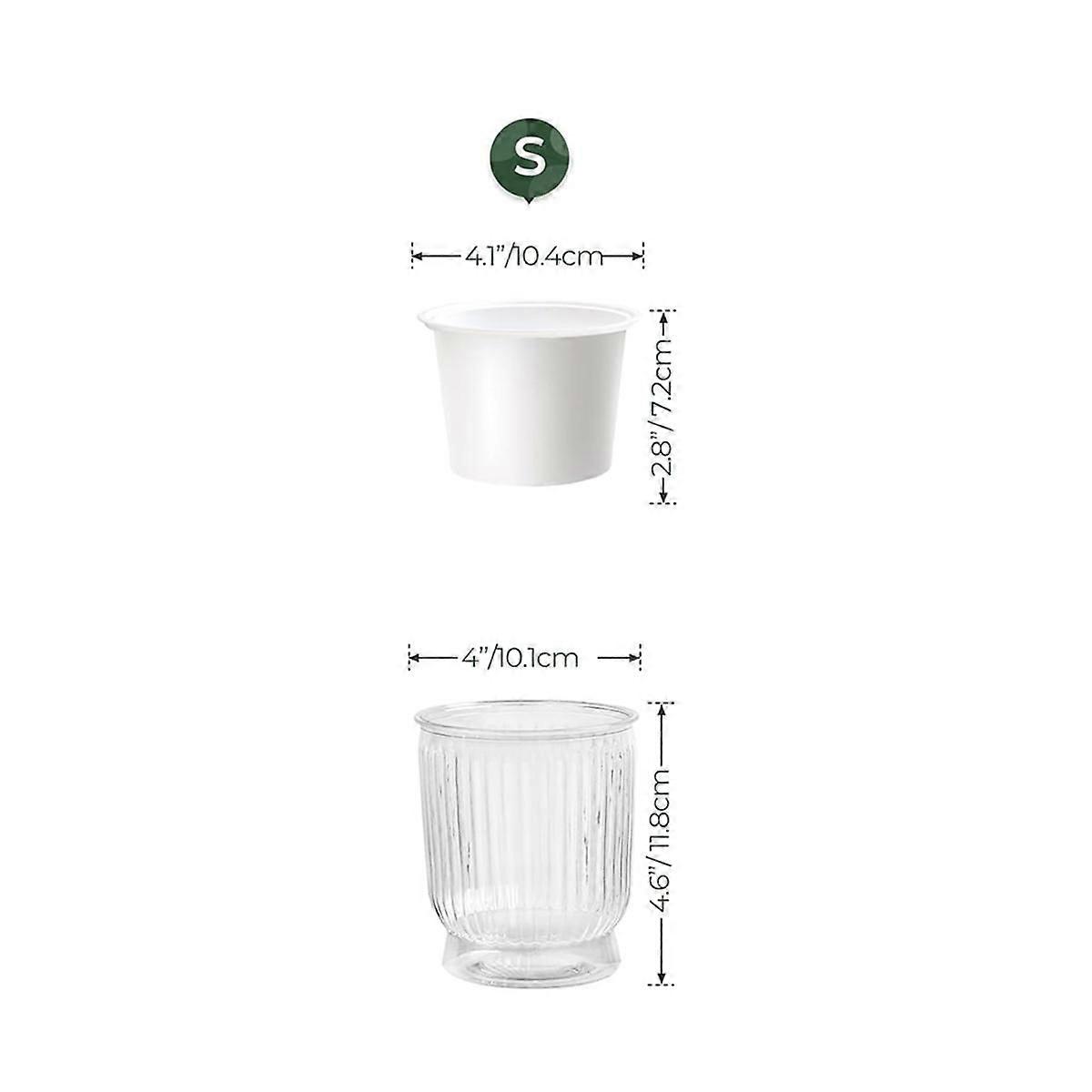 Self Watering Plant Pots, 4 Inch Small Plant Pots, Self Watering Planter with Deep Reservoir, Flowe