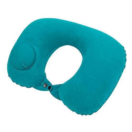 Inflatable U-shaped Pillow Portable Adjustable Design Long Soft Press-Type Travel Double-Buckle Journeys Airplane Driving