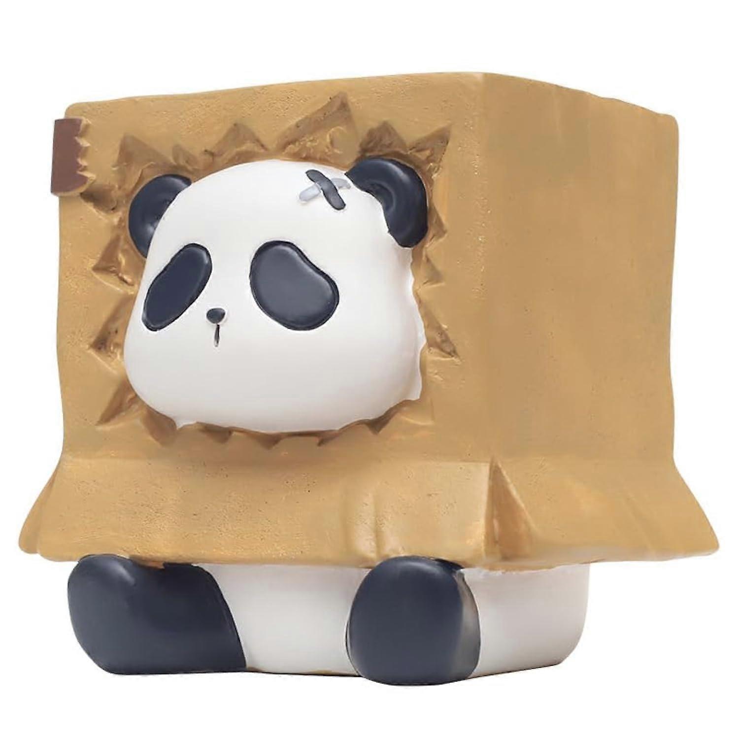 Panda Succulent Pot with Drainage, 3.15 Inch Small Animal Planter for Cactus and Succulents, Stretch Panda Design
