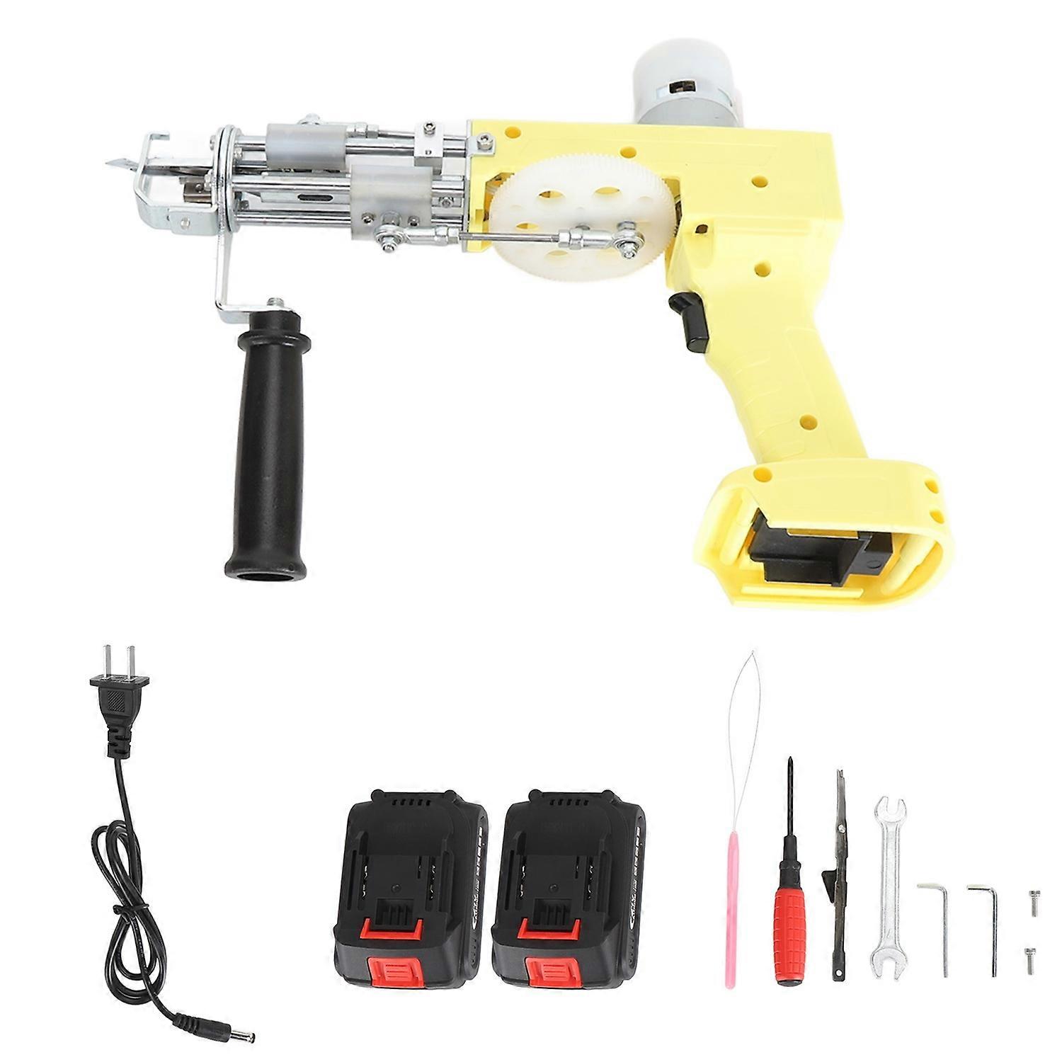 Cordless Tufting Gun 360° Adjustable Handle Rechargeable Portable Rug Tufting Gun Kit 100‑240V US Pl