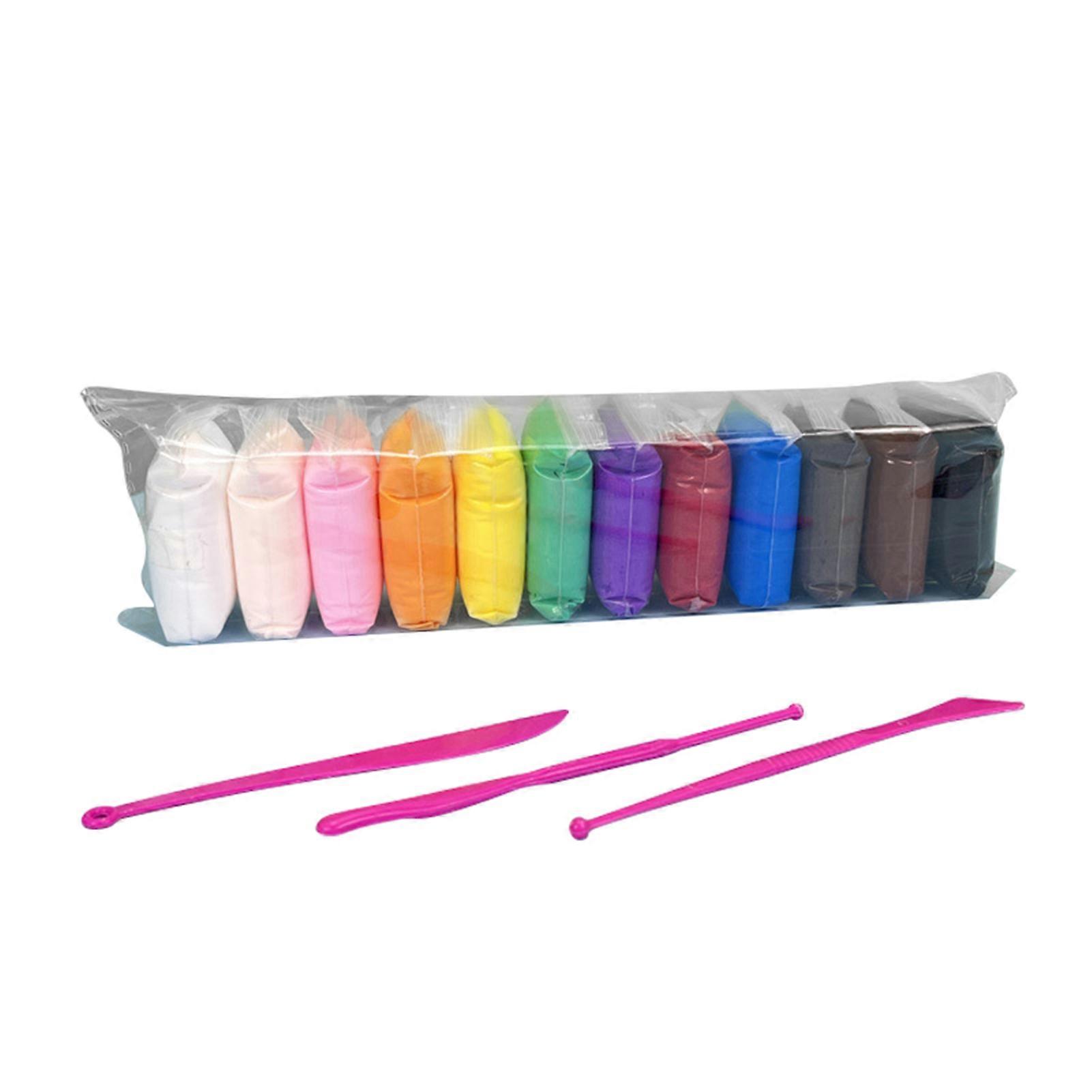 12 Colors Modeling Clay Kit for Hand-made Diy Super Soft Self Drying DIY Clay for Kids Children