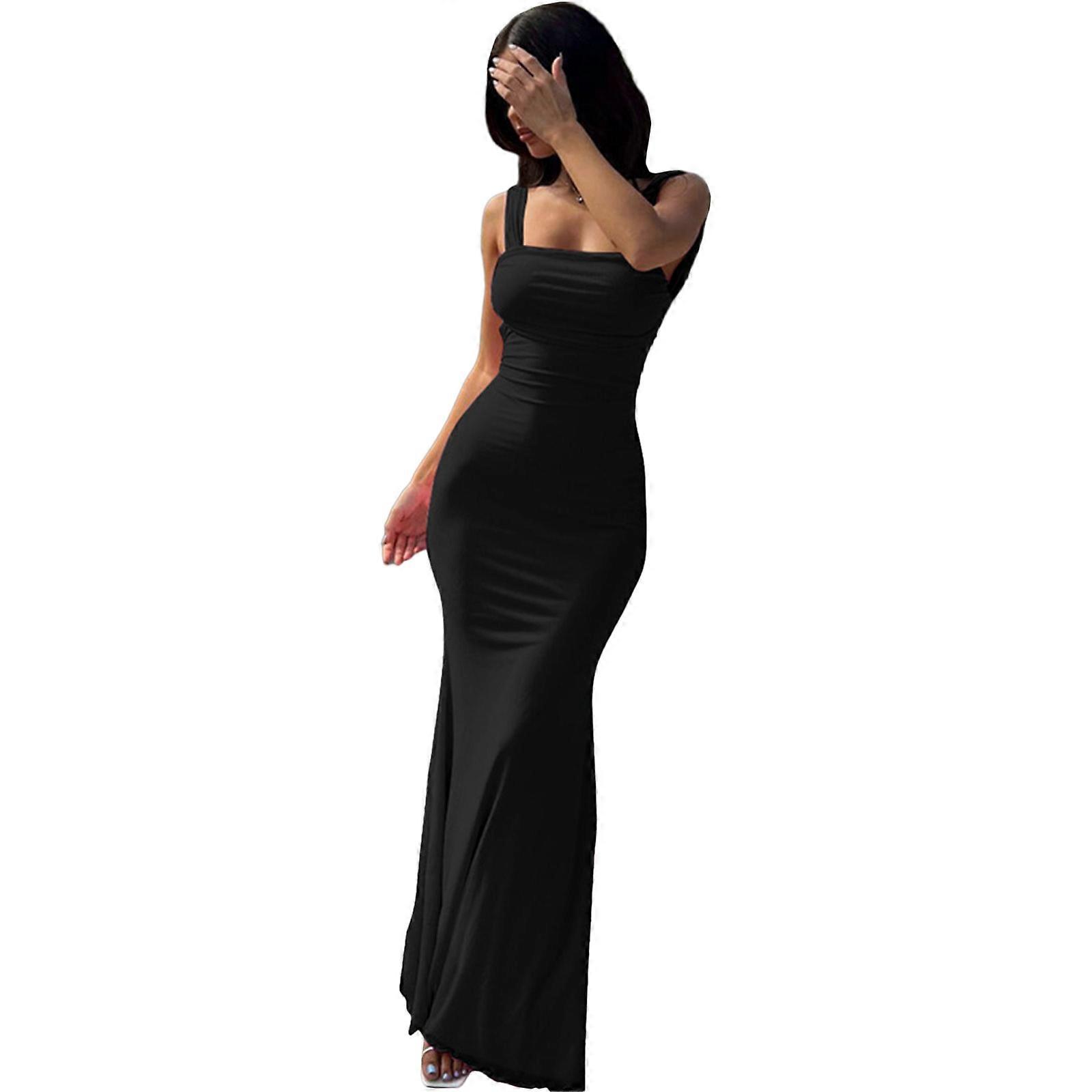 Women's Sleeveless Maxi Dress Backless Bodycon Figure Enhancing and  Comfortable Tied Back Long Sex Dresses Black M | Fruugo IE
