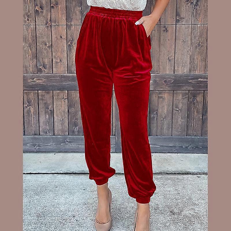 Autumn Winter Velvet Pants Women Velour Trousers Ladies Casual Loose Elastic Pants for Women
