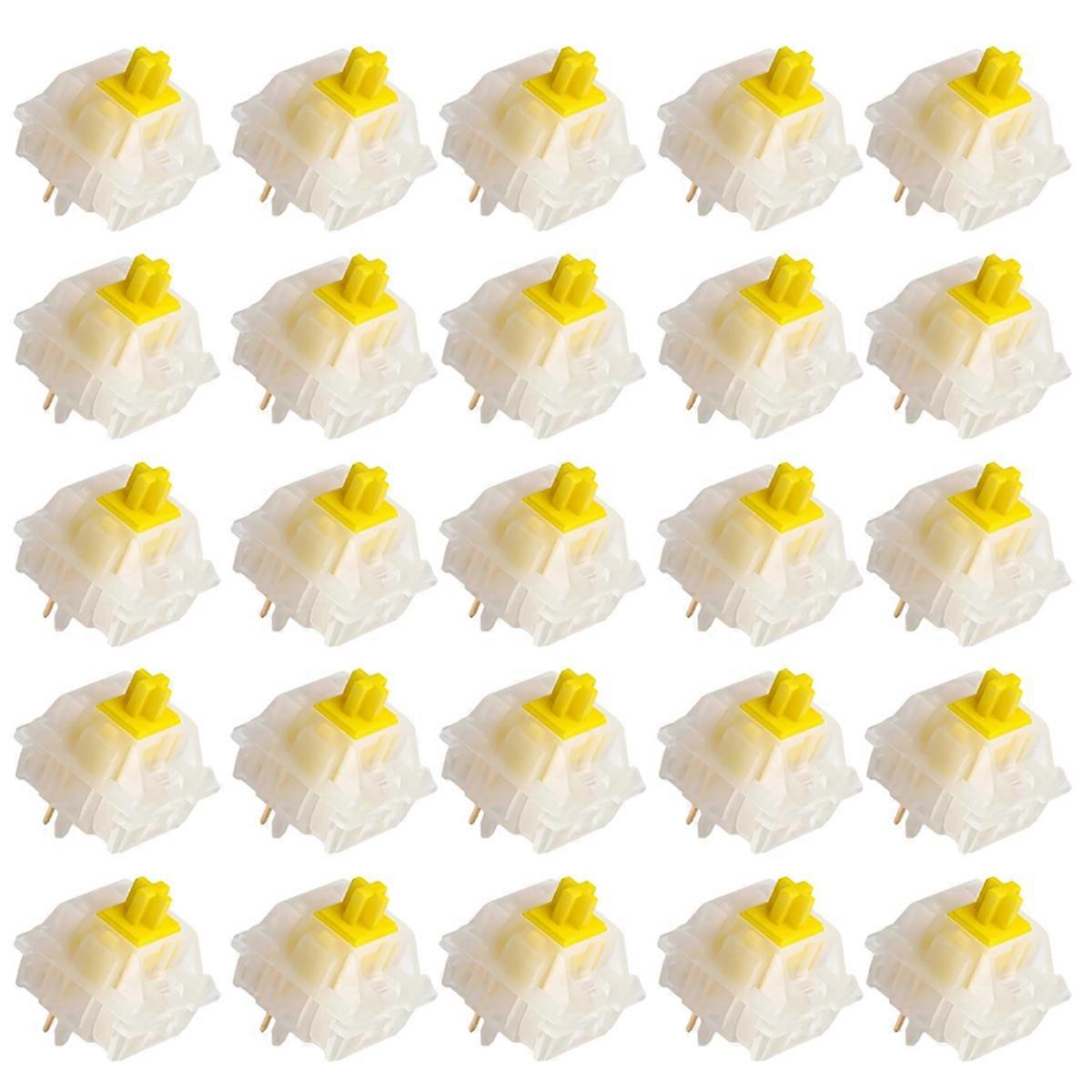 Milky Yellow Pro V2 Pre-Lubed 5-Pin 50gf Linear Switches for MX Mechanical Keyboard Game Keyboard