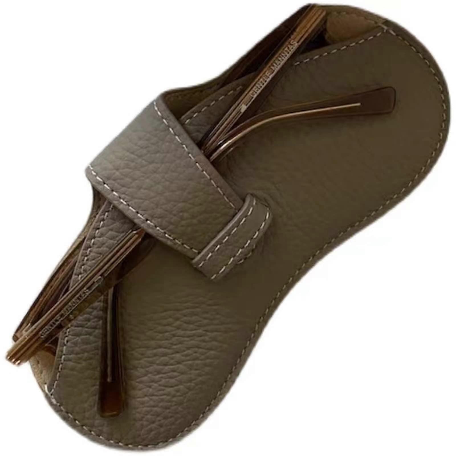 Leather glasses case holder for soft eyewear sleeve