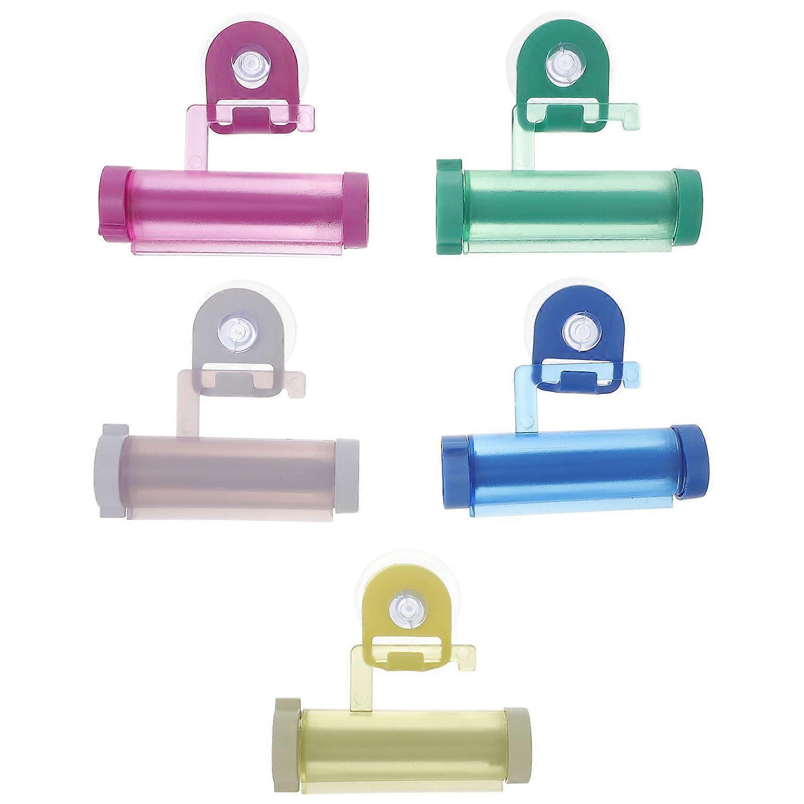5Pcs Creative Suction Cup Hanging Type Toothpaste Extruder Multi Function Facial Cleanser Toothpaste Manual Extruder