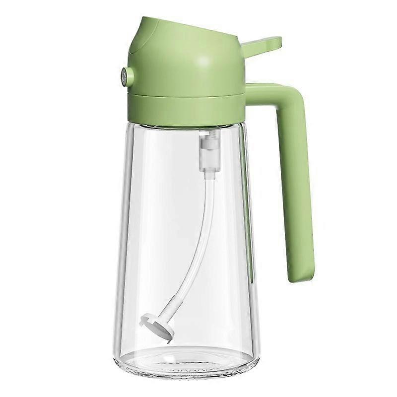 2-in-1 Olive Oil Dispenser with 470ml Capacity, Glass and Stainless Steel, Leak-Proof Pouring Spout and Measuring Control