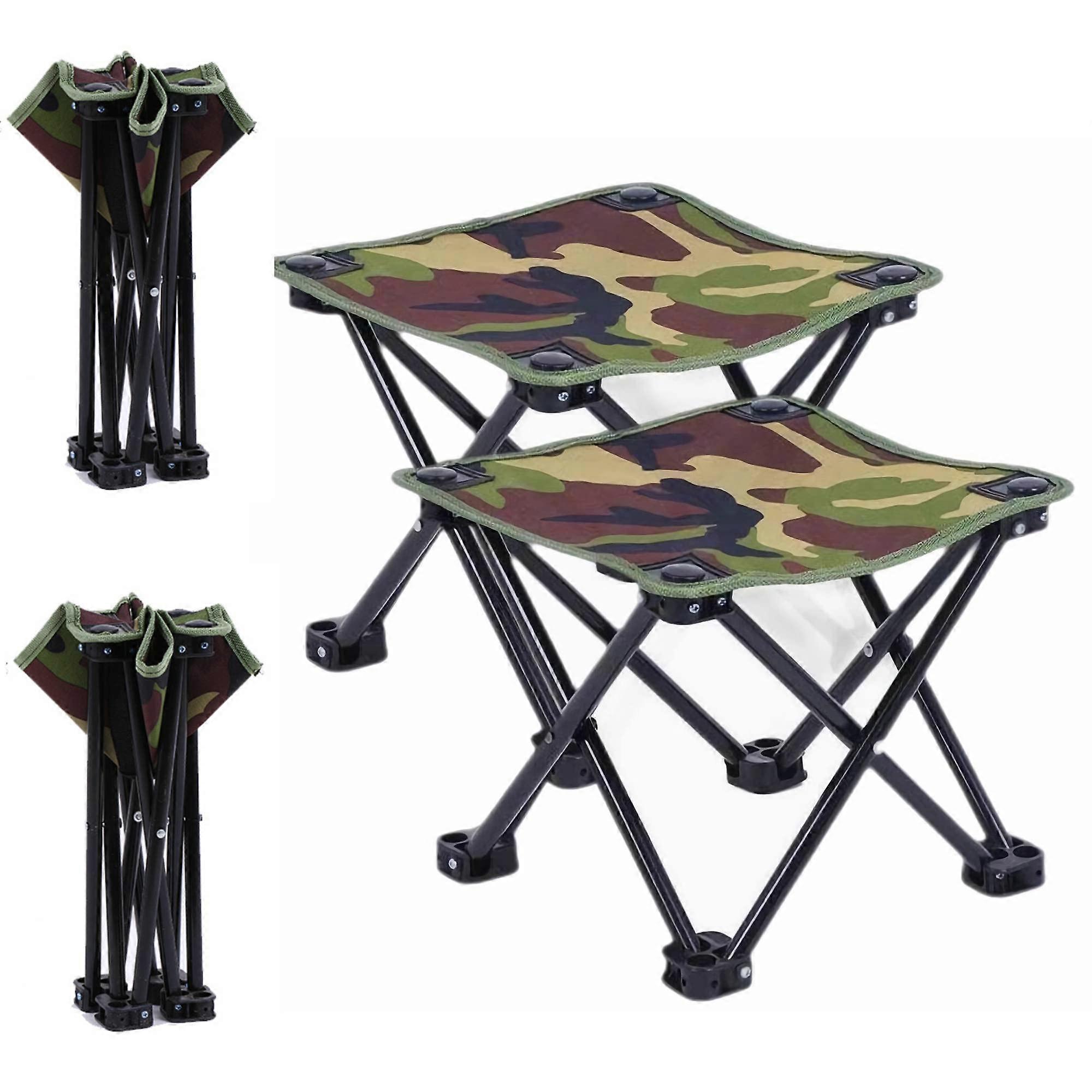 Kamp Stay Open 4-Small Folding Beach Chair Set - Lightweight Portable Folding Battalions for Outdoor Use