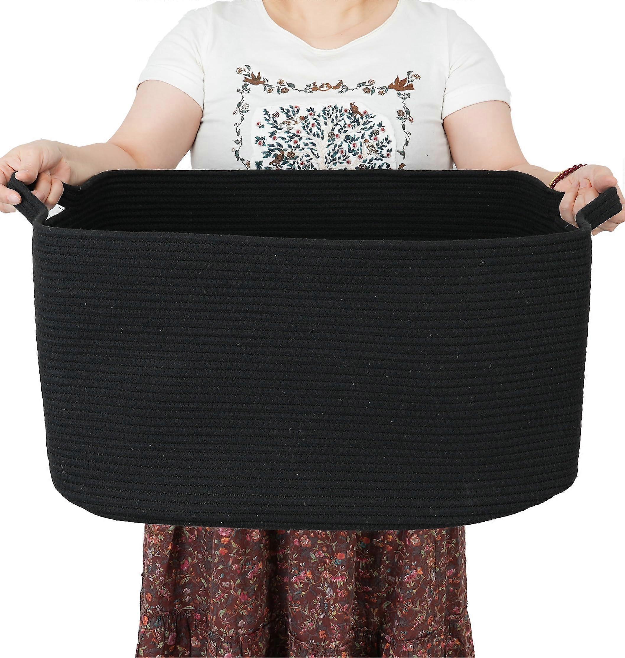 Grande cestino portaoggetti in corda di cotone intrecciato, 22 