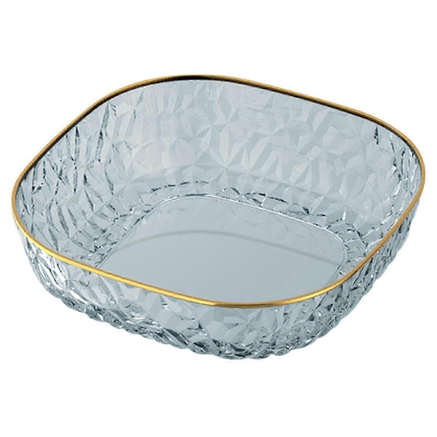 Fruit Plate Translucent Diamond-texture Light Luxury Large Capacity Fruit Plate Versatile Elegant
