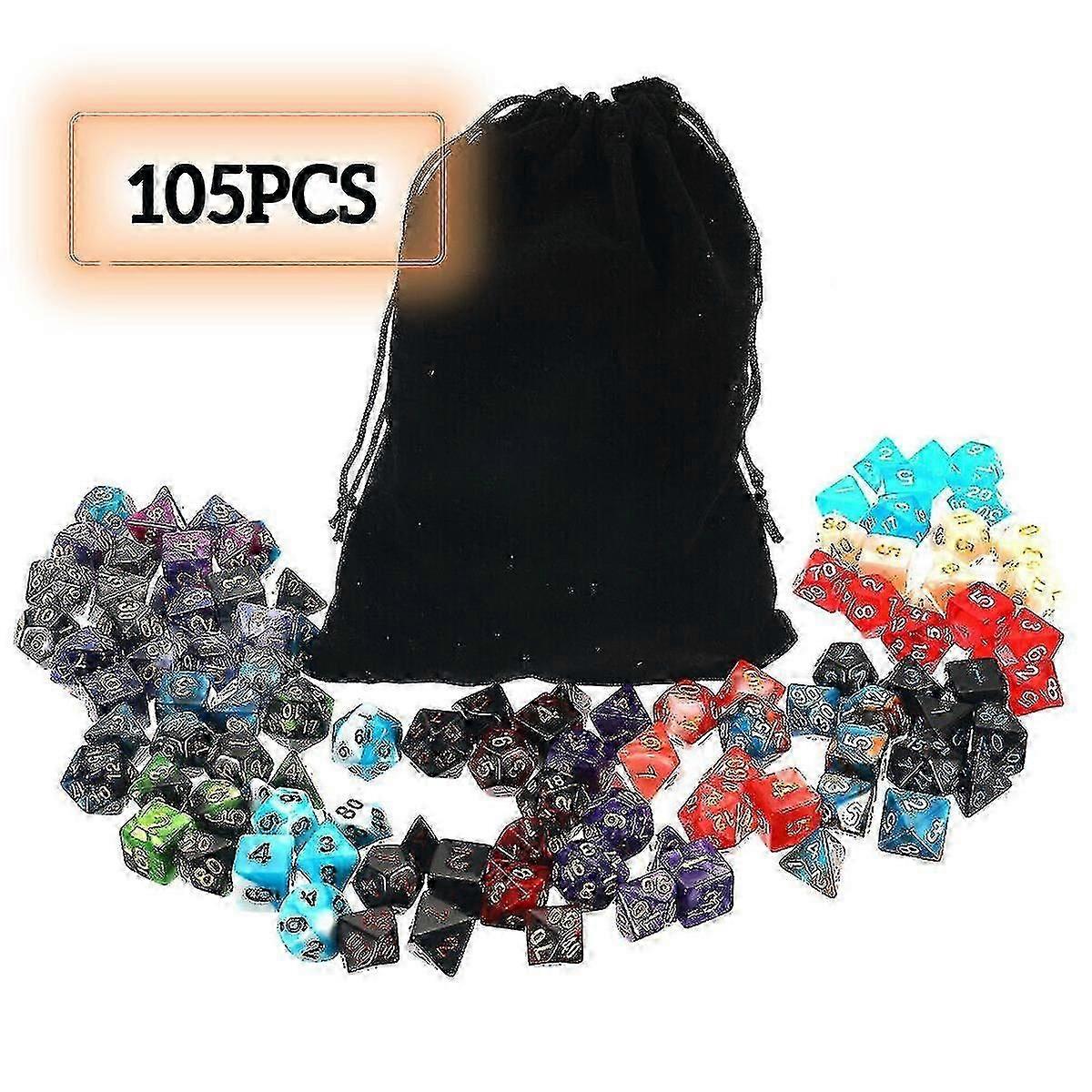 105x Polyhedral Dice nastavuje úlohu pre Dnd RPG Mtg Game Dragons D4-d2