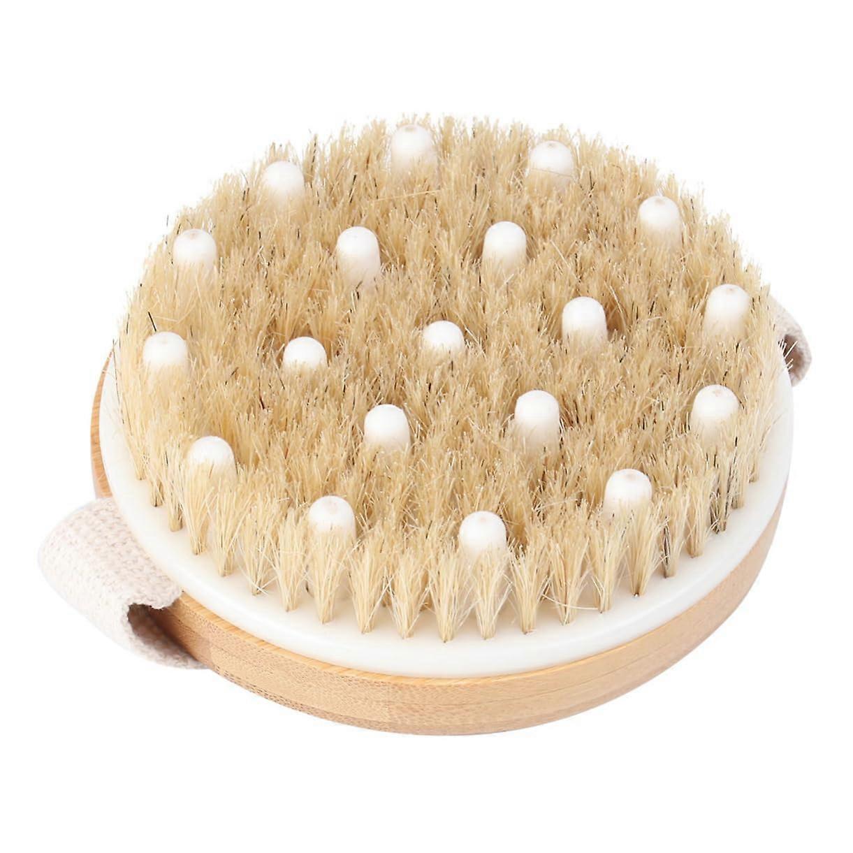 Natural Bristle Massage Bath Brush with Long Handle for Exfoliating and Relaxing Spa-Quality Body Scrubs
