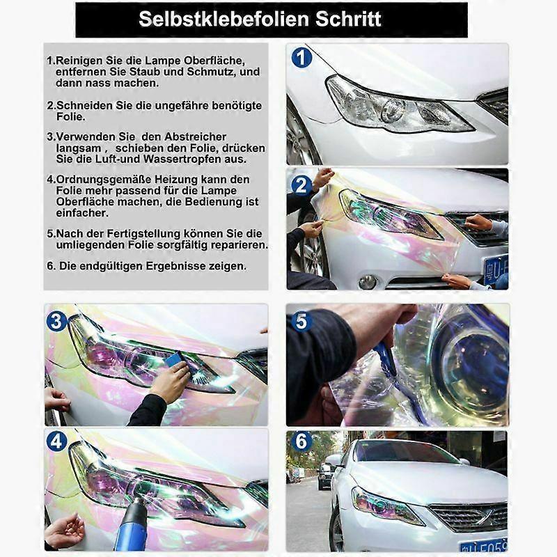 6D glänzend mattschwarz Auto Klebefolie 152x50cm selbstklebend