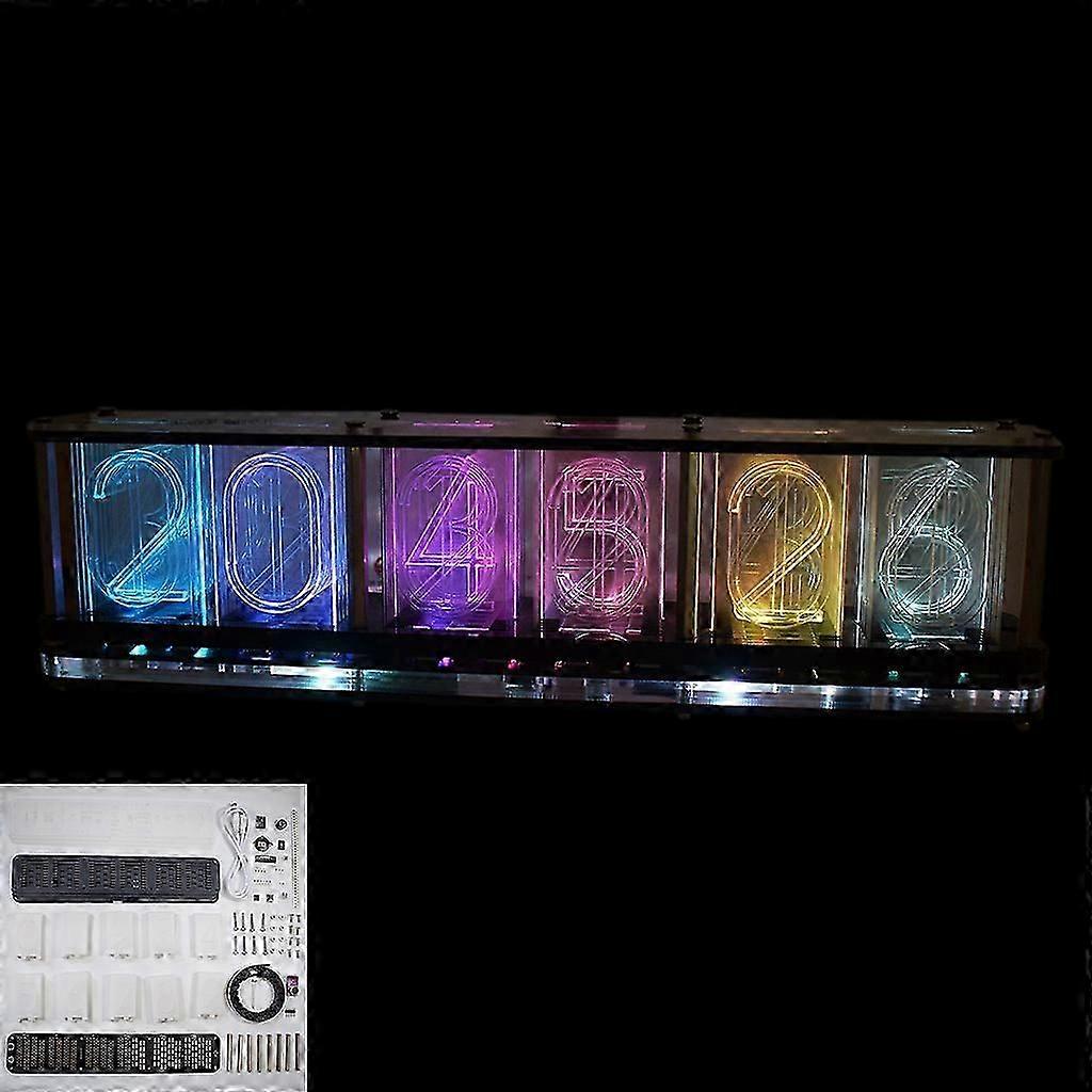 هدية الديكور تقليد توهج مجموعات DIY RGB LED أنبوب الساعة LED طيف الموسيقى ل