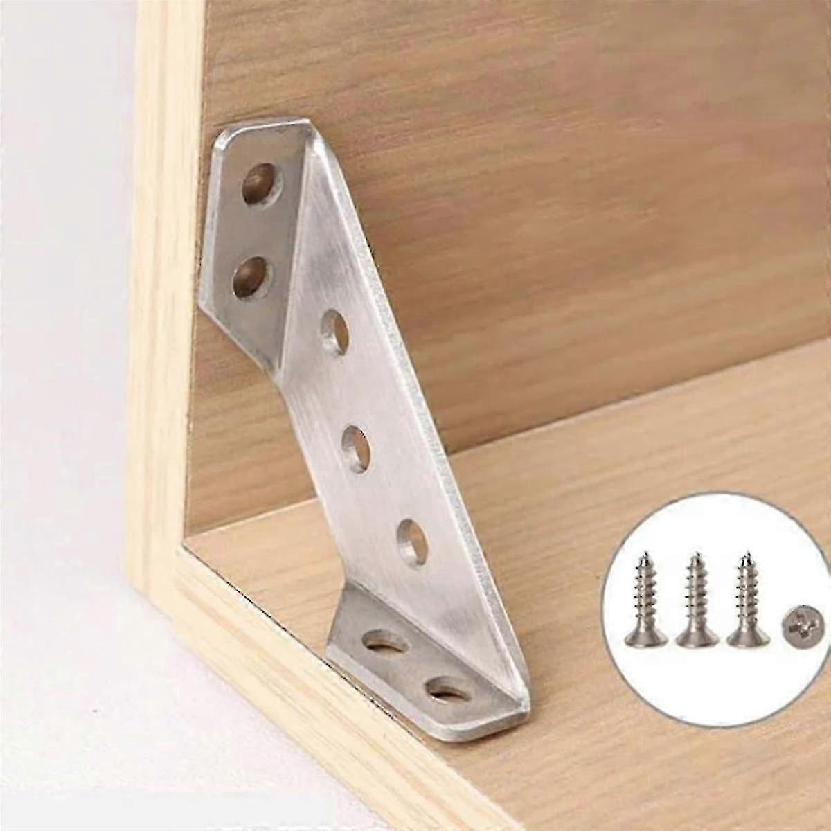 Γωνιακός συνδετήρας επίπλων ανοξείδωτου, βραχίονες γωνίας μετάλλων 30pcs για το ξύλινο έπιπλο με το κατσαβίδι καρφιών