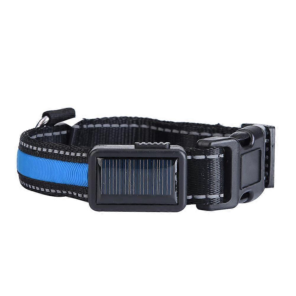 Dog Collar LED Light Flashing Rechargeable Solar USB Nylon Pet Collar for Night Safety, Adjustable Size, Multiple Colors