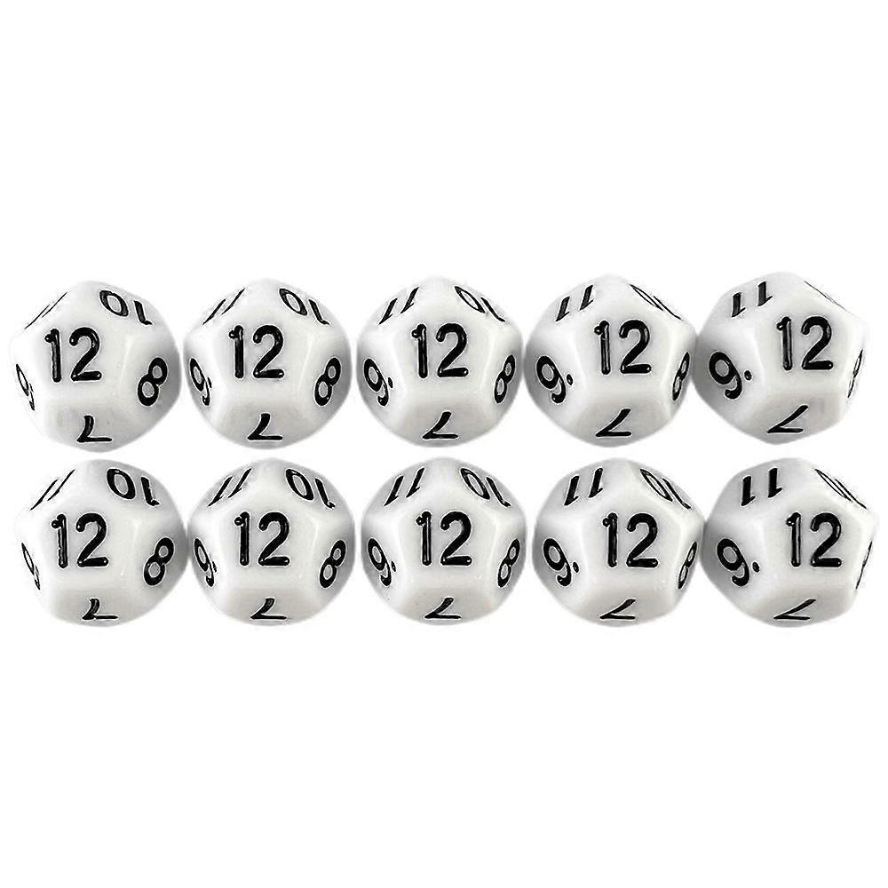 Multi-sided Dice 17.7mm TRPG DND Digital Dice Game Set 12 Sided 10 Pieces for Board Games