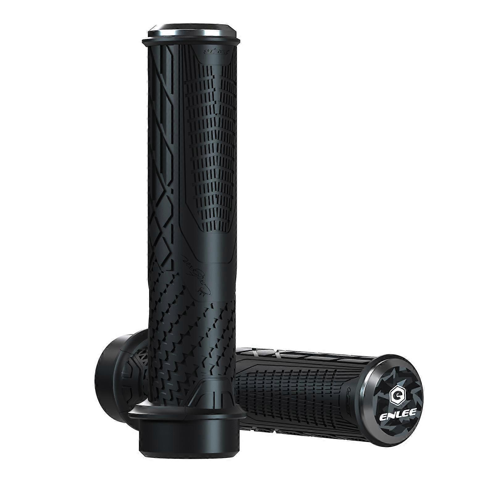 1 Pair Mountain Bike Grip Riding Anti-slip Grip Cover Universal Lockable Rubber Handle Riding Accessories Bicycle