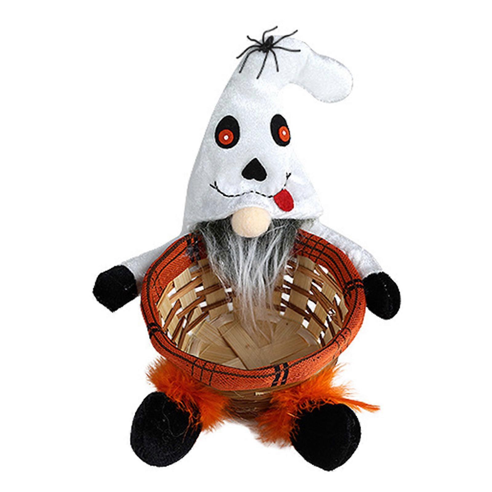 Multipurpose Round Bamboos Storage Basket for Halloween Mysterious Elegant Designs Pattern Portable for Party Supplies