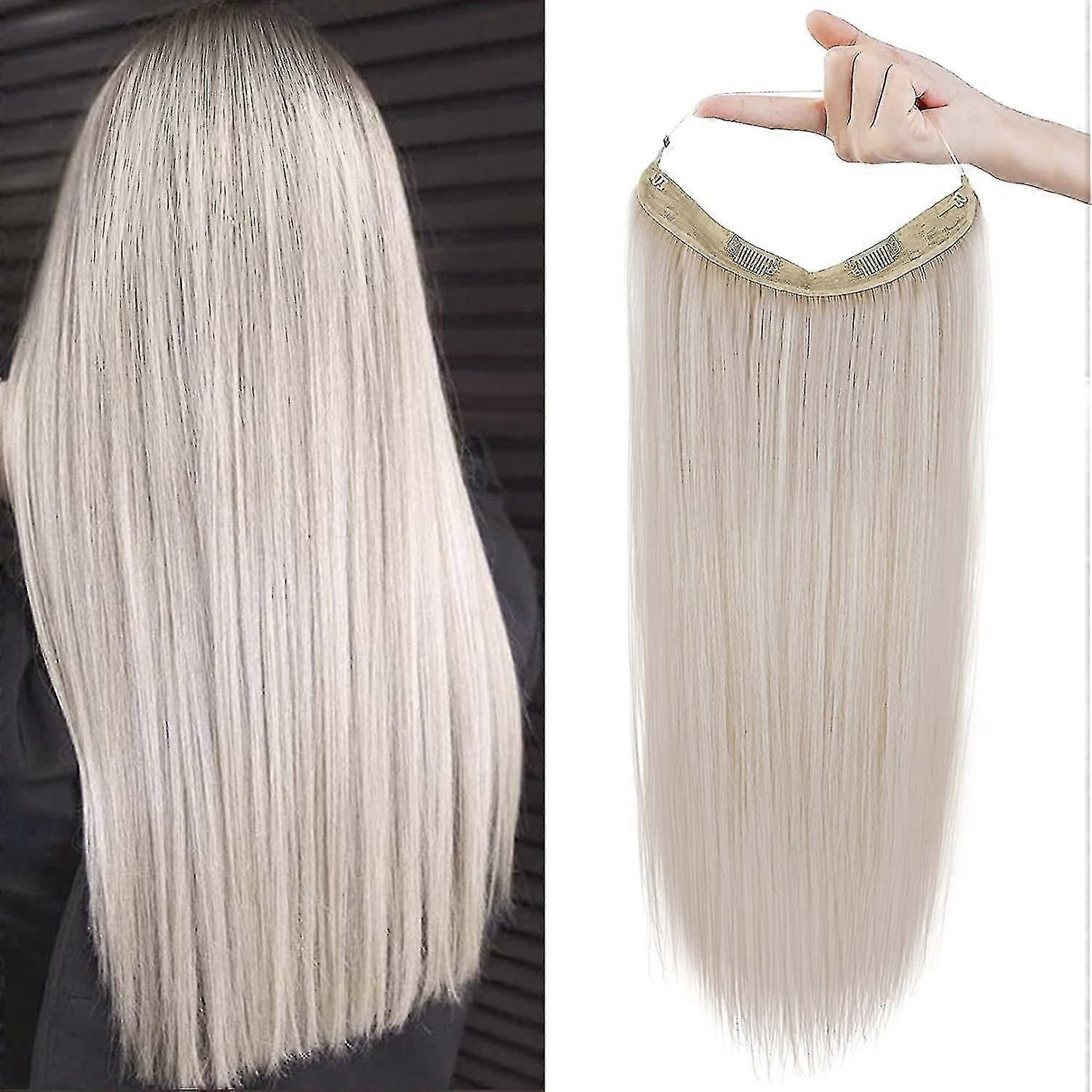 Bebetter Halo Extensions De Cheveux Avec Fil Transparent Invisible Taille Réglable Clips Sécurisés Amovibles En Droite Cachée Couronne Secrète Postiche Pour Wom