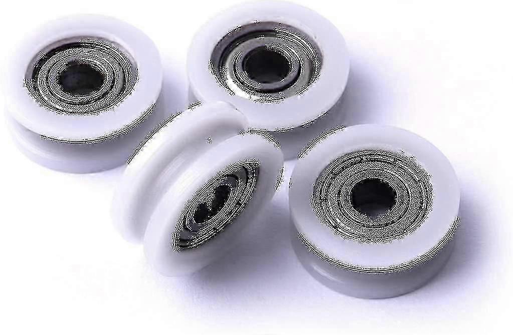 Caster Set Of 4 Nylon Rollers With Grooves - For Sliding Gate, Corner Bars