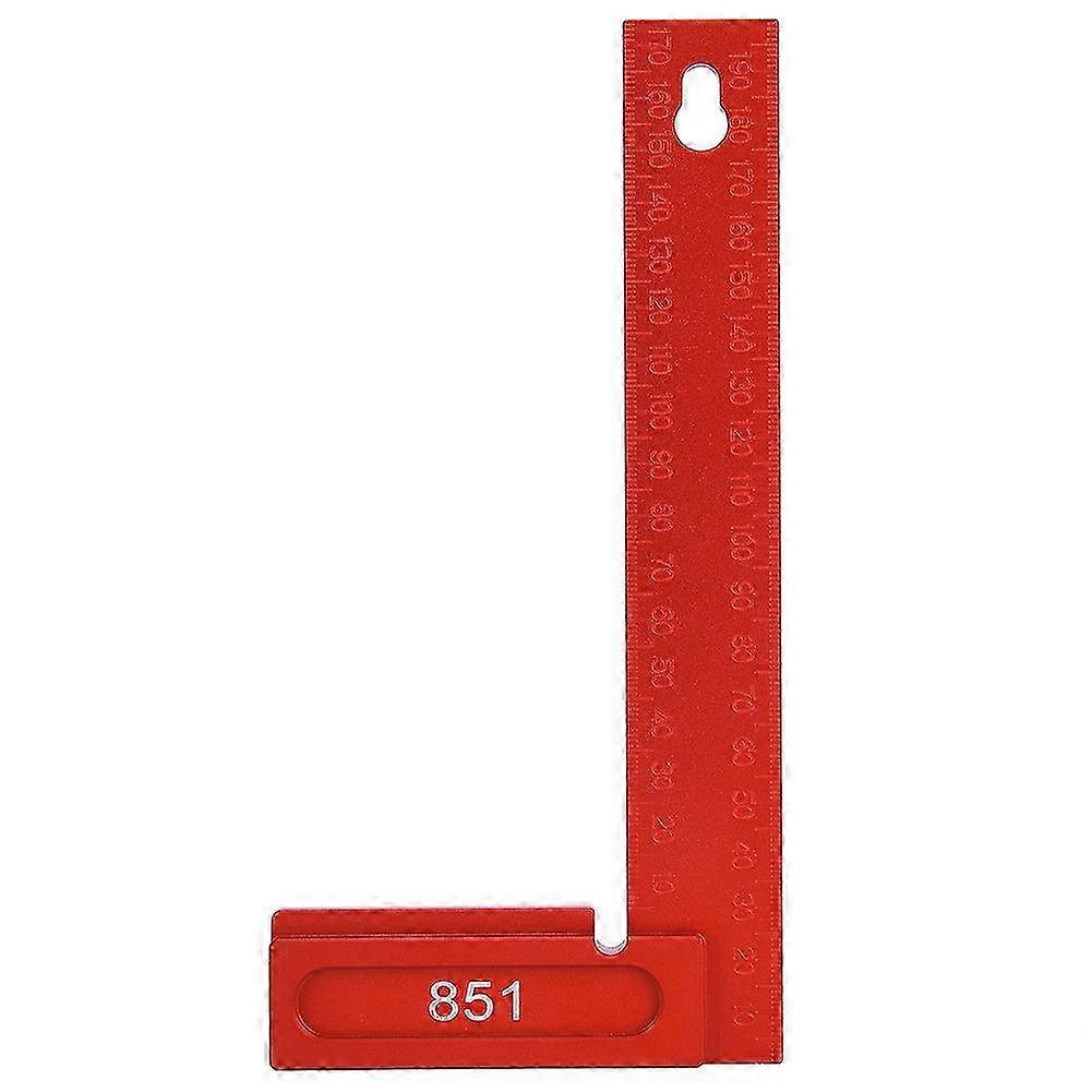 Retvinklet lineal aluminiumslegering 90 grader L-formet træbearbejdning tømrerværktøj 0-200mm (851 retvinklet lineal)