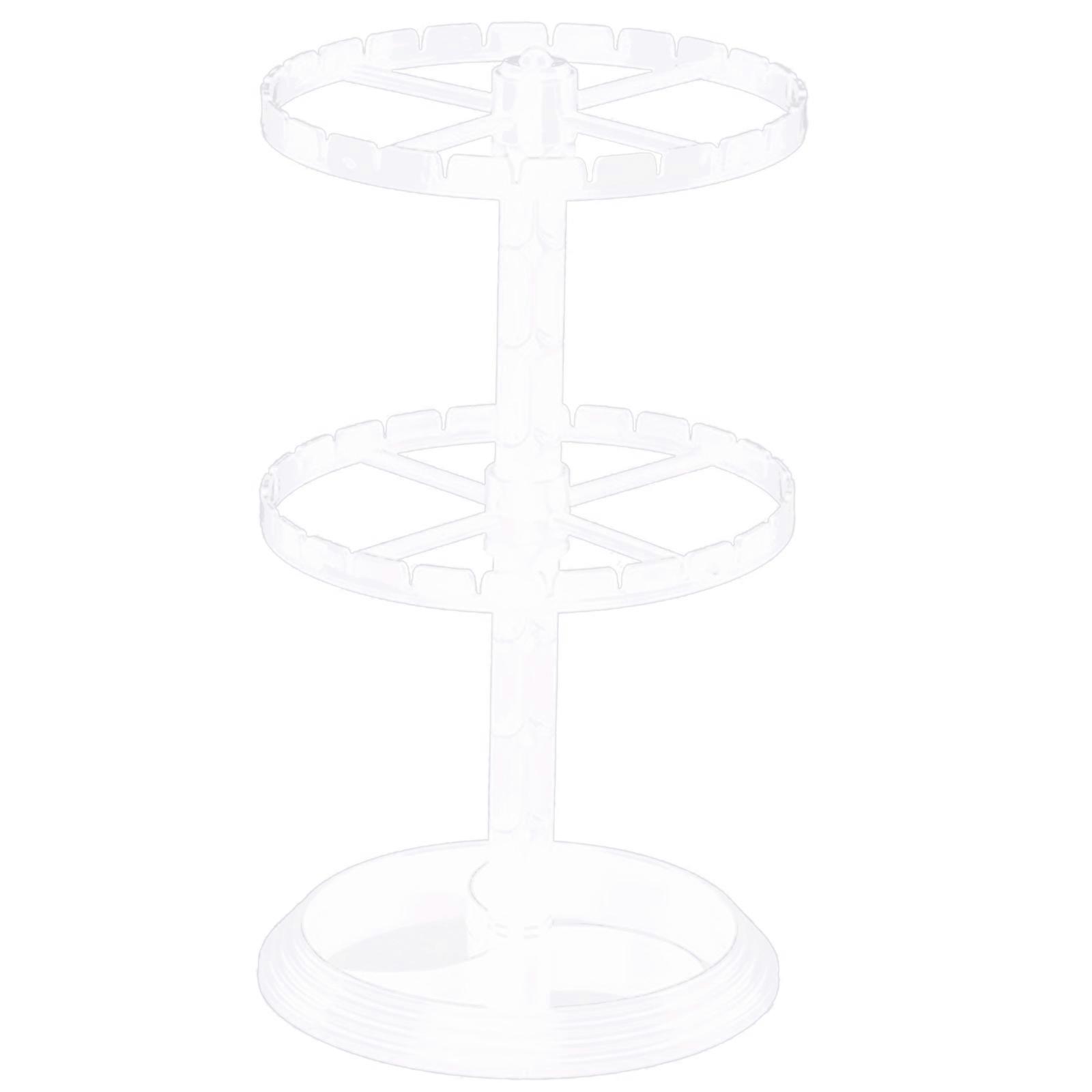 Three Layers Rotating Necklaces Stand Versatile Display Shelf for Earrings Practical Clear Jewelry Presentation Racks  White