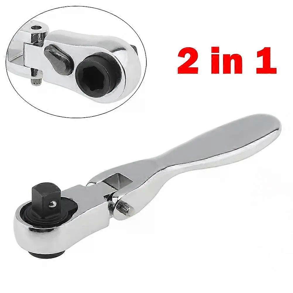2 In 1 Mini Ratchet Wrench Screwdriver Bit And Sleeve 2 In 1 72 Teeth Socket Batch Head Quick Spanner
