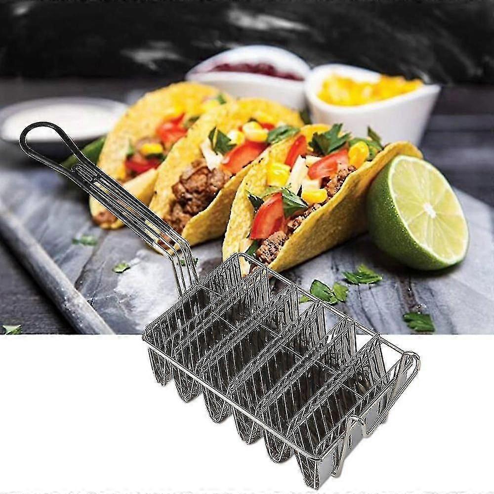 Taco Fryer Basket, Taco Shell Fryer, Holds 6 Shells Deep Fryer Taco Holders Basket With Grip Handle Best