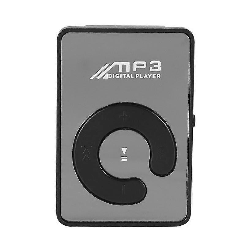Mini Mirror Clip USB Digital Mp3 Music Player Black