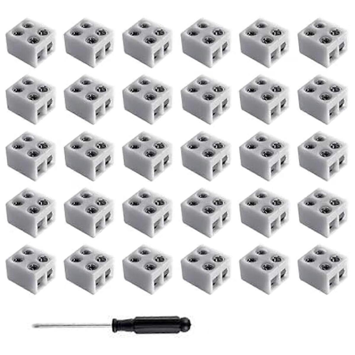 30PCS Led Strip Light Connectors Solderless 2Pin 8mm LED Connectors