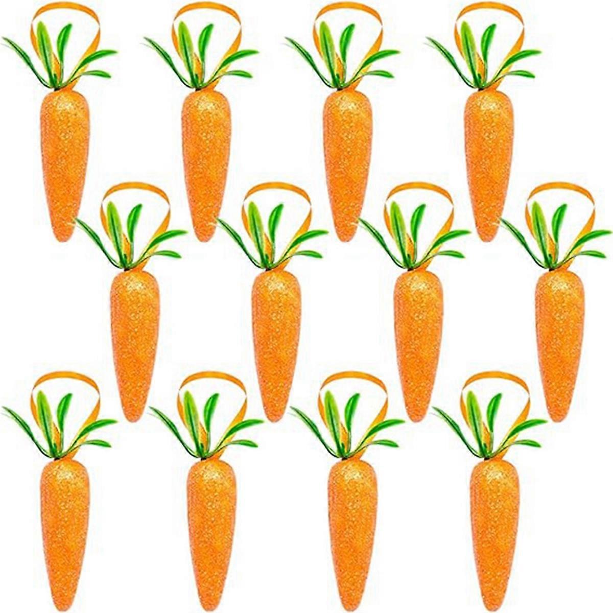 S-Easter Carrot Hanging Ornaments - 12Pcs for Easter Decoration
