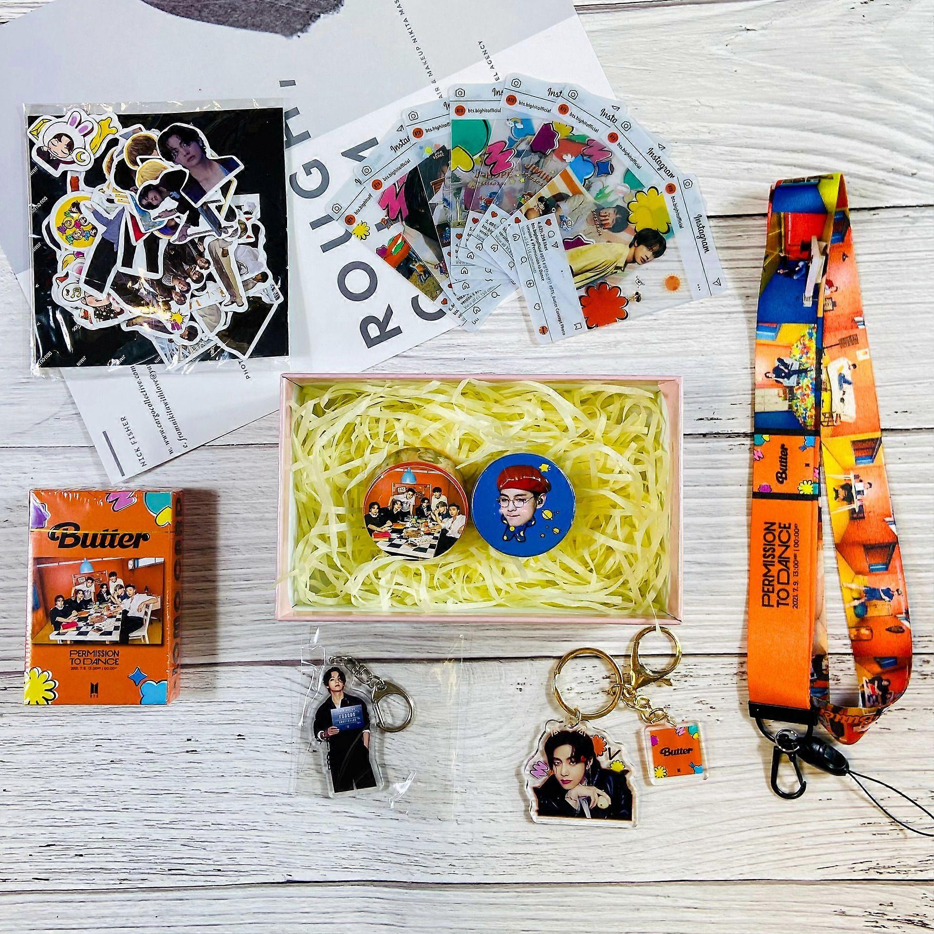 BTS V Personal Peripheral Support Gift Bag Stand Keychain Sticker Gift Box