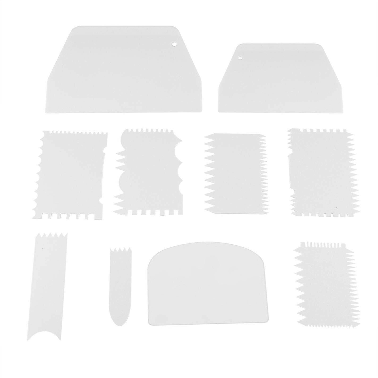 10pcs/set Plastic Baking Edge Dough Scraper Cutter Pastry Spatulas Cake Decoration Baking Tools