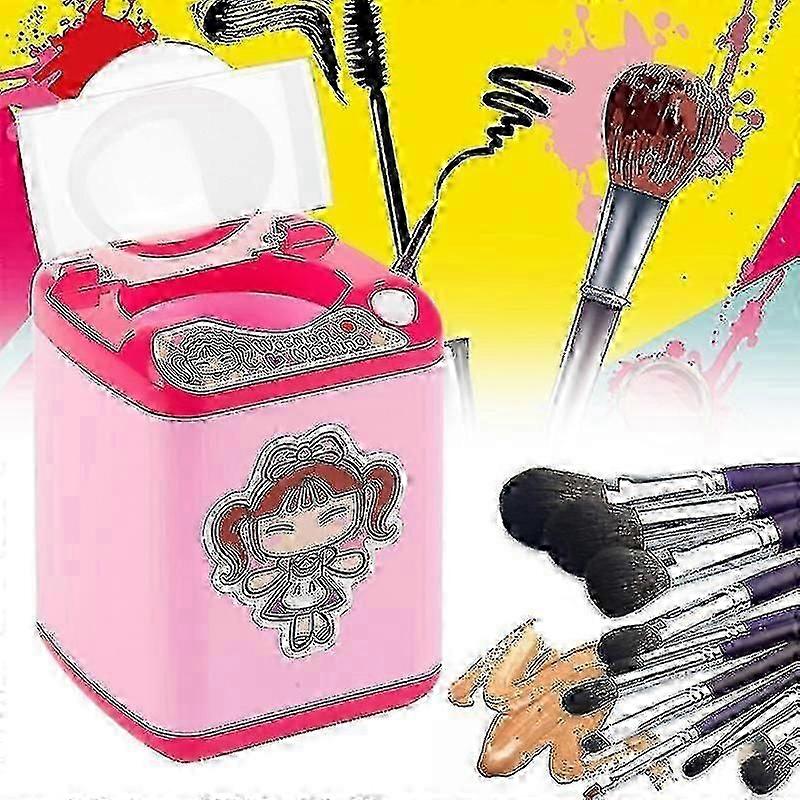 Multifunctional Mini Makeup Brush Puff Cleaning Machine Simulation Toys Pretend Children's Games