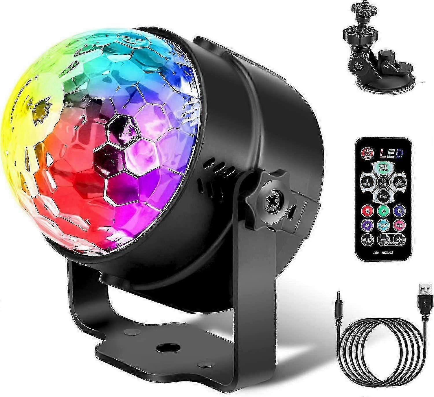 360 Rotat Sound Activated Ball S With Remote - 3w Rgb