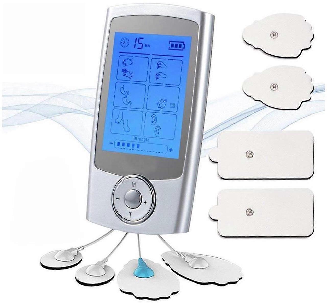 Rechargeable TENS Unit FDA Cleared 16 Modes Electric Muscle Stimulator TENS EMS Machine with 8 Pads Pain Relief Body Back Pulse Massager