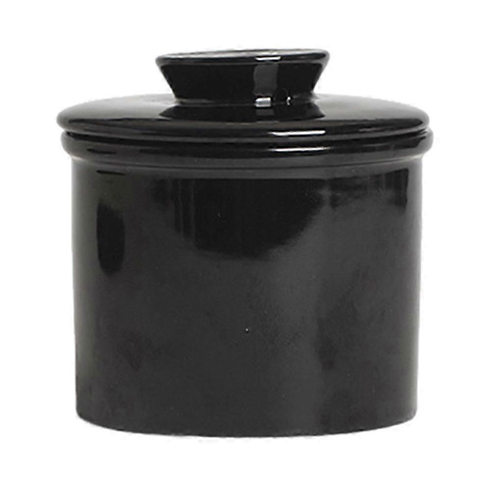 French Butter Crock Ceramic Jar with Sealed Lid Solid Color Design Durable Butter Keeper for Kitchen Multifunctional Storage Jar for Jam Nuts-Good