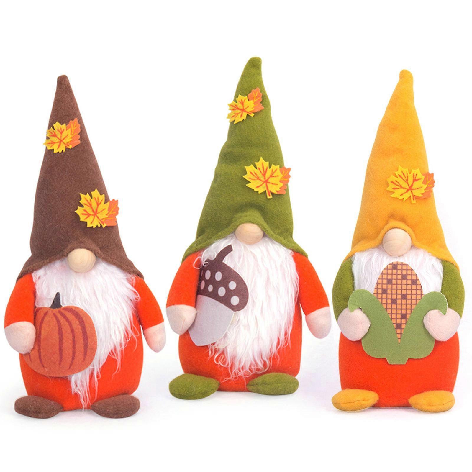 Thanksgiving Plush Elf for Doll Gnome Autumn Tomte Handmade Swedish Gnome Plush Thanksgiving Decor for Housewarming