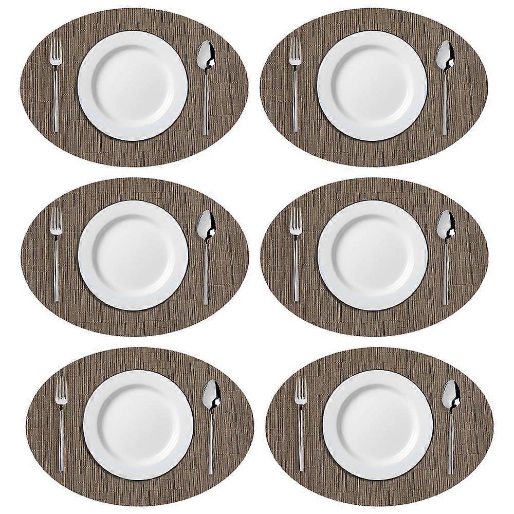 Table Setting, Woven Vinyl Placemats, Durable Non-Slip Mats